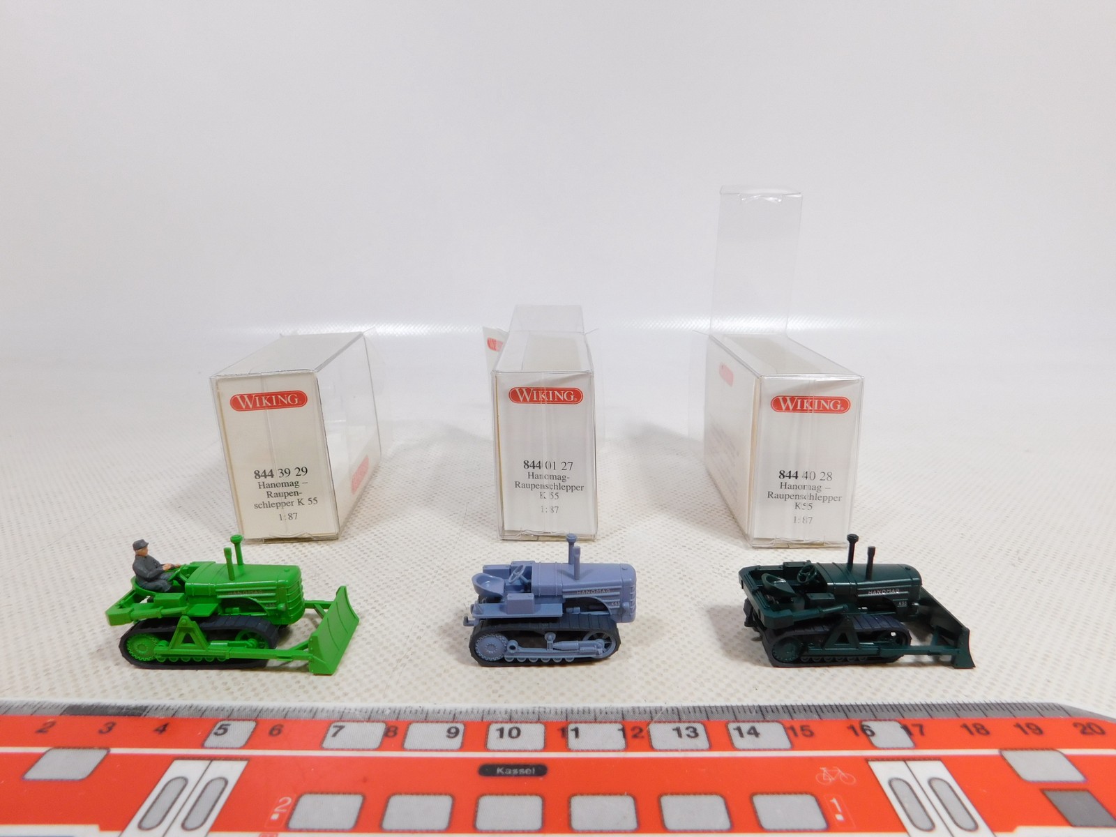 Wiking 1:87 H0 3x Hanomag Crawler Tractor 01 27 etc Mint + Box #EG892-0