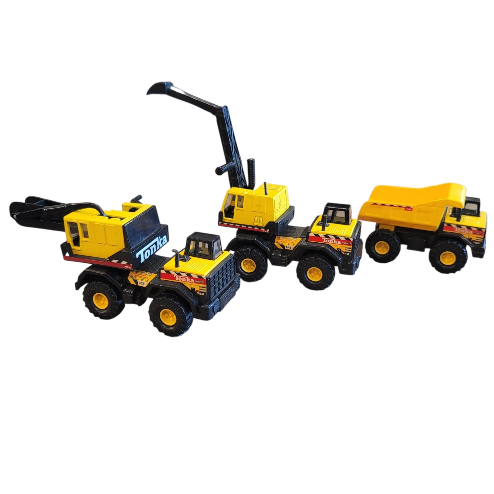 Tonka Mighty 1:64 Diecast Metal Construction Vehicles 3pc Lot Yellow/Black