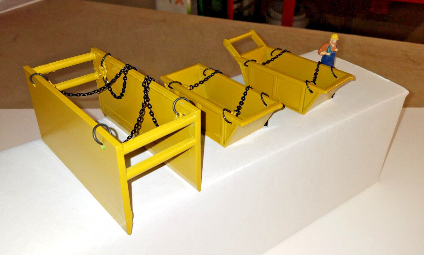 3D Trench, Bedding, Yard Box Set Metal Lift Slings Authentic New Cat Yellow 1/50