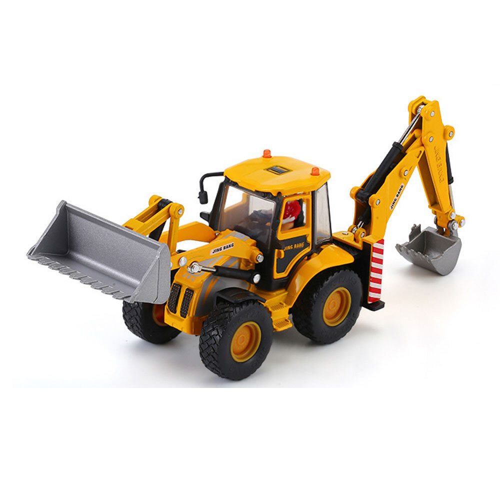 Backhoe Excavator Front Loader Diecast Construction Equipment Boys Toys Yellow