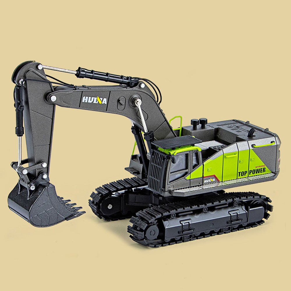 Excavator Construction Equipment Model Diecast Toy Vehicle for Boys Kids Green