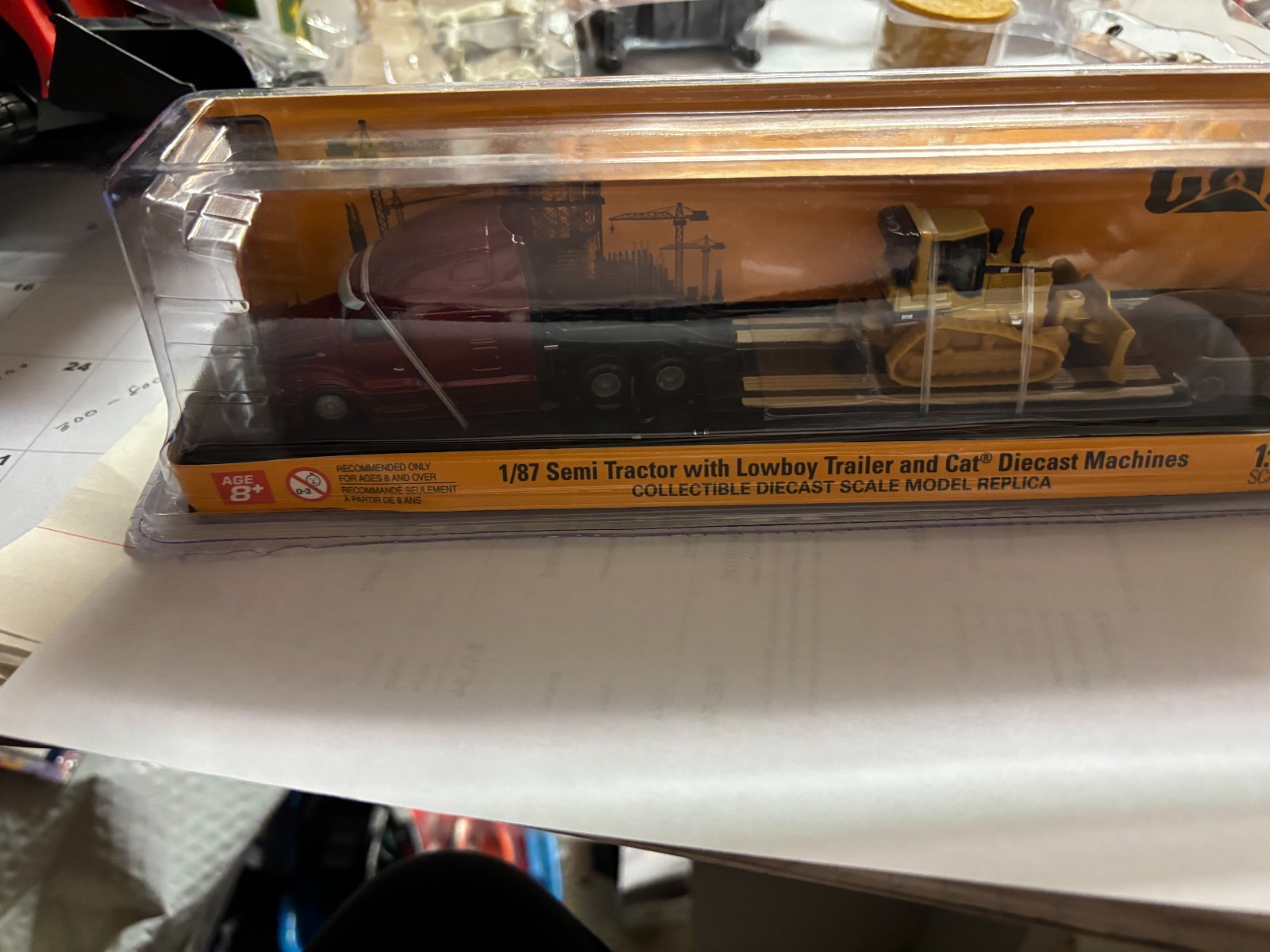 1/87 DIECAST MASTER SEMI LOWBOY CAT D5M DOZER # C 38