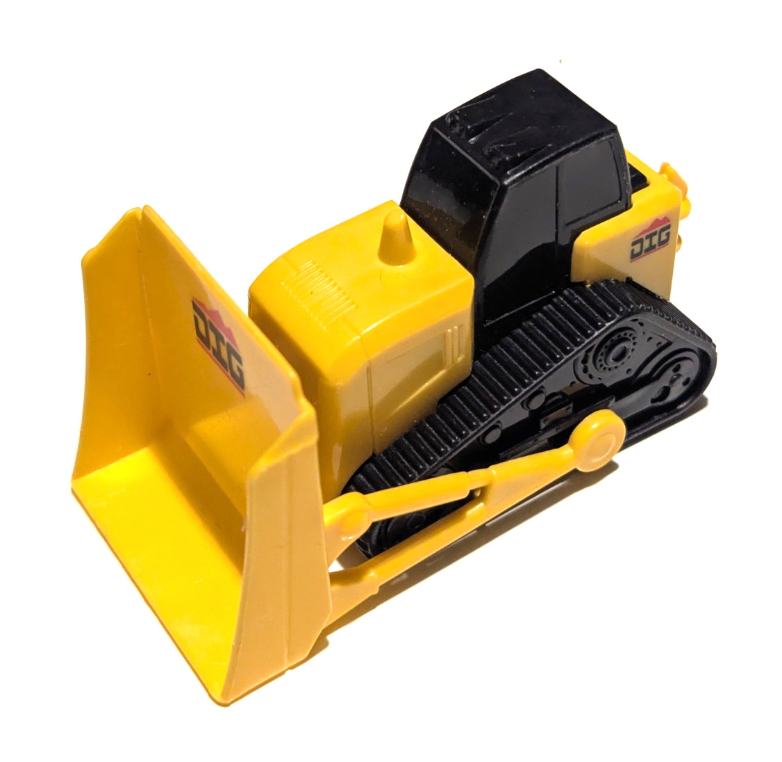 Micro Mini Construction Vehicle Bulldozer Yellow DIG Plastic