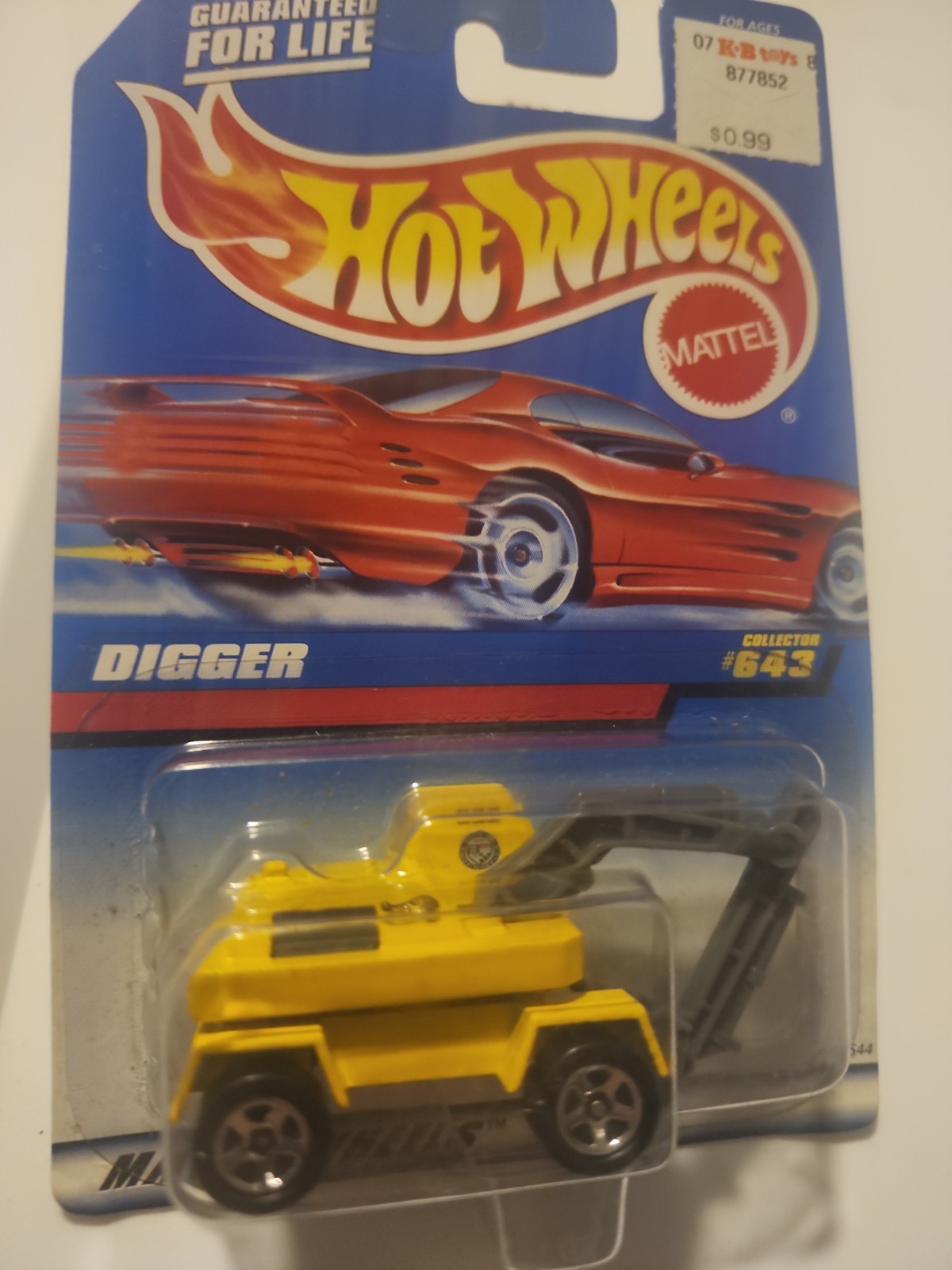 Hot Wheels Digger Collector #643 Yellow/Gray Diecast Construction Vehicle 1997