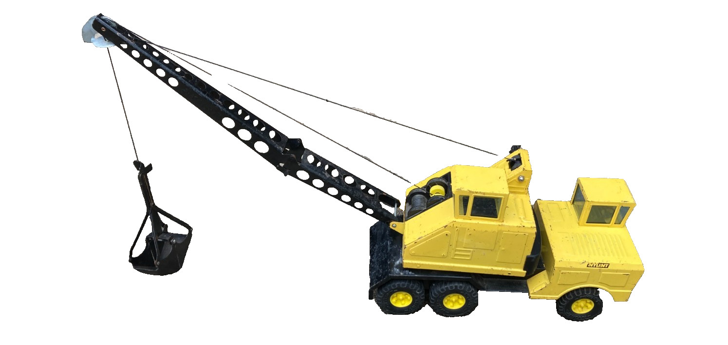Vintage 1970s Nylint Michigan Crane with Clam Bucket Shovel Mod.T-24