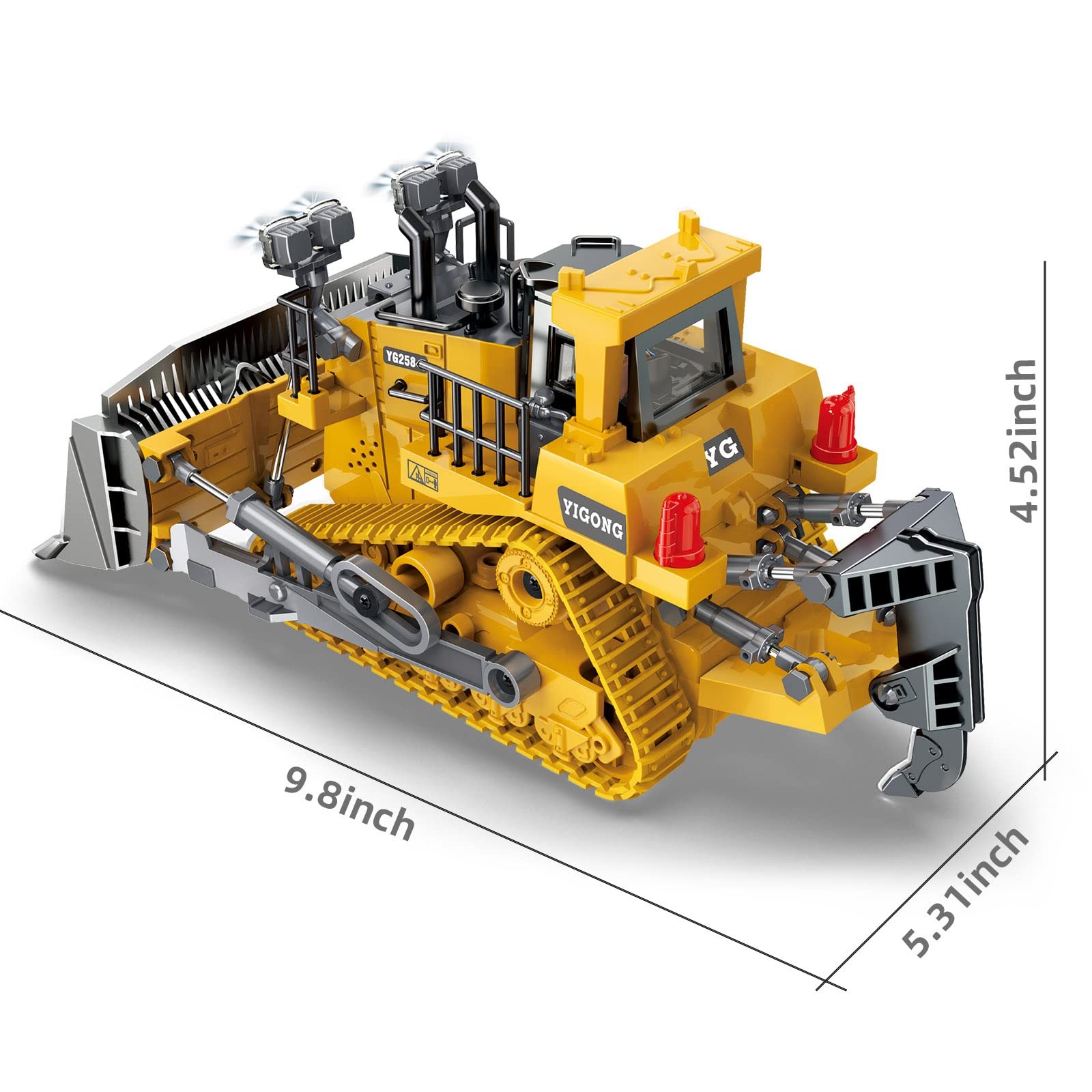 Bulldozer Với Pala De Metal Y Luces Para Ninos Estilo De Lujo Con Sonido
