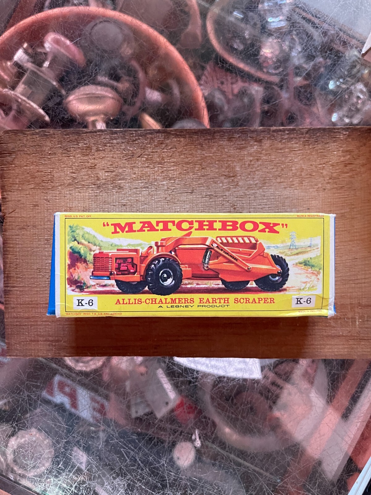 MATCHBOX K-6 ALLIS-CHALMERS EARTH SCRAPER Great Conditio W/OG Box VERY RARE