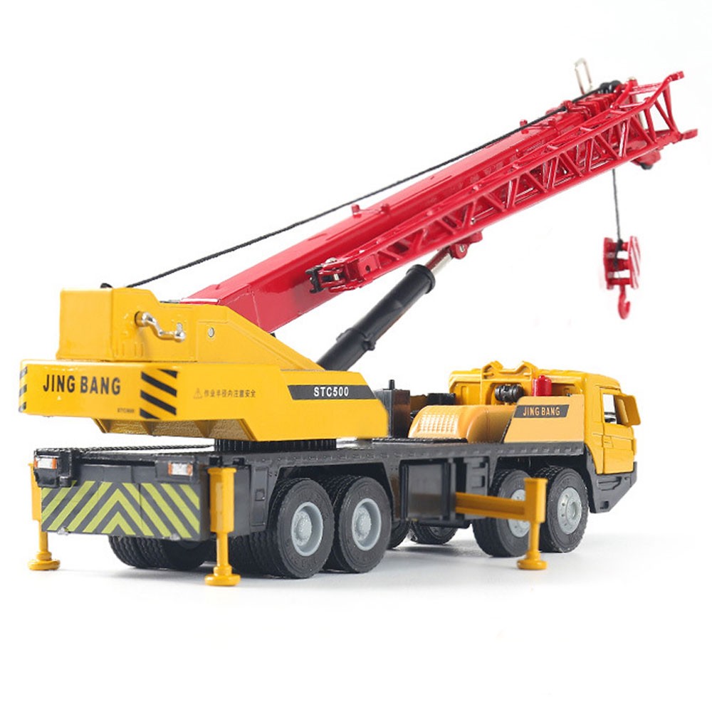 Mega Crane Truck Toy Diecast Model Construction Equipment for Boys Kids Red