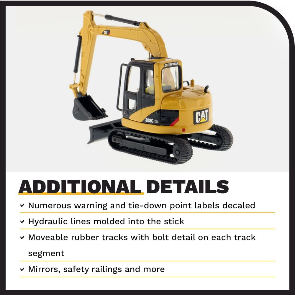 Caterpillar 308C CR Mini Hydraulic Excavator 1:50 Diecast Model 85129C