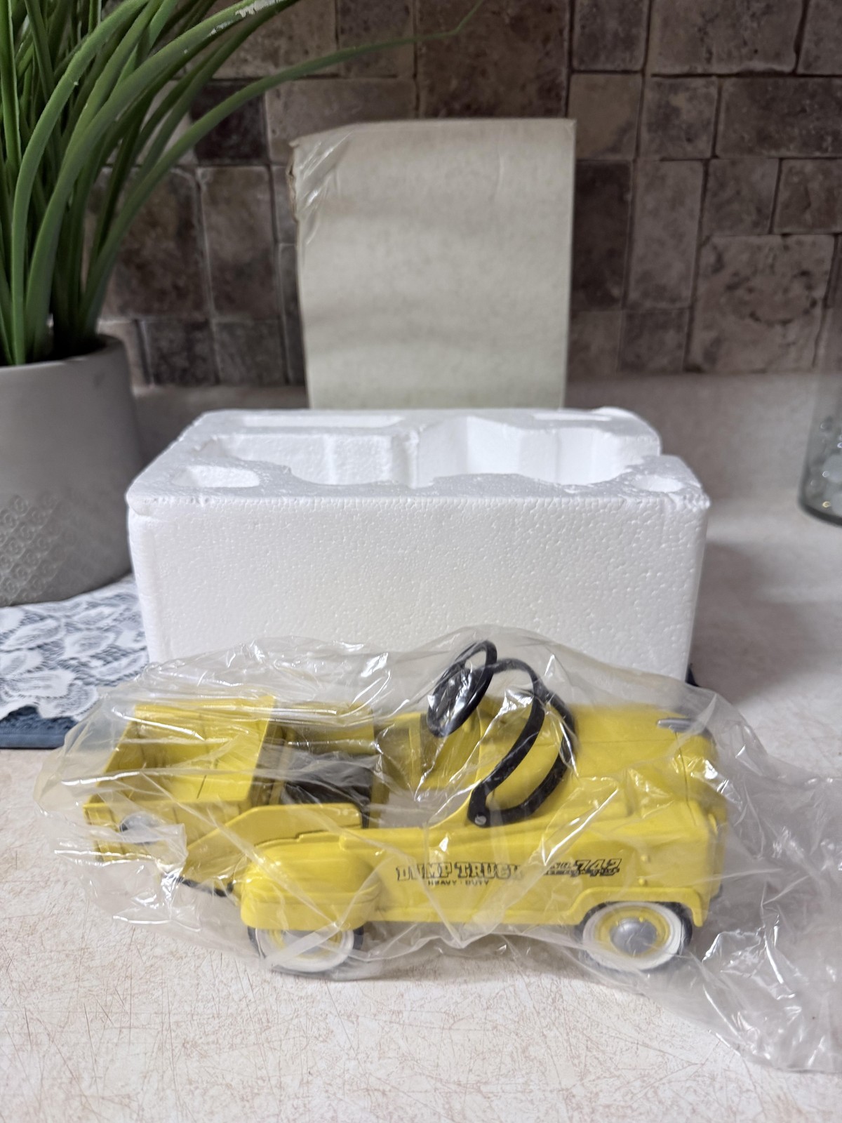 Yellow No. 743 Dump Truck Heavy Duty Construction Vehicle Toy Diecast Model