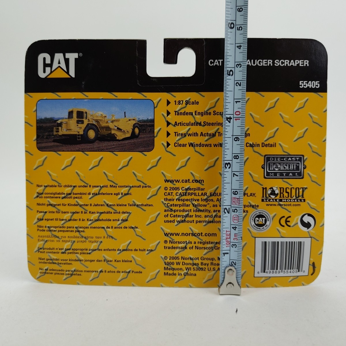 NORSCOT CAT 1:87 HO Scale Caterpillar 627G Auger Scraper 55405 Diecast Model NEW