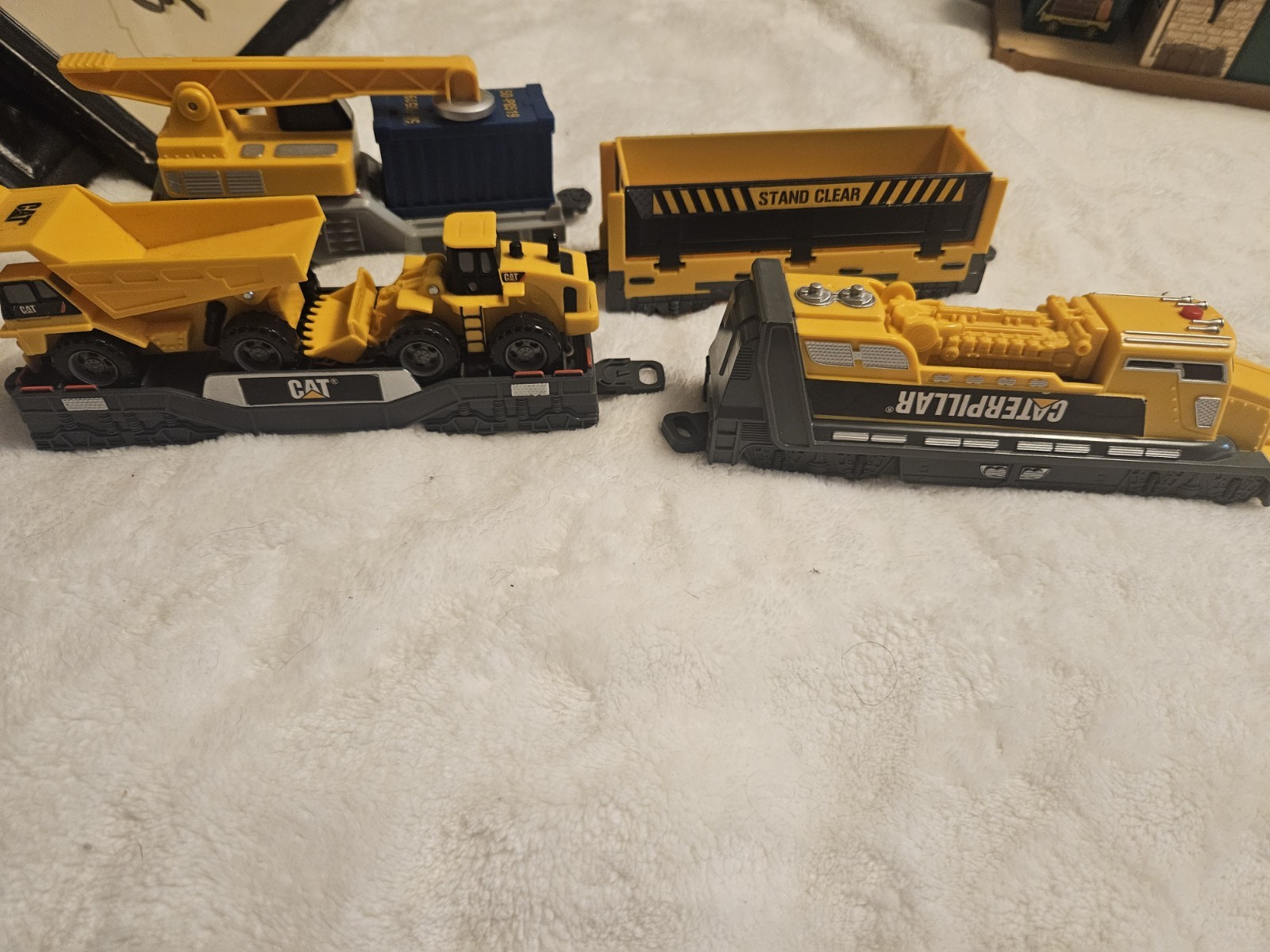 Toy Caterpillar Construction Train With Equipment
