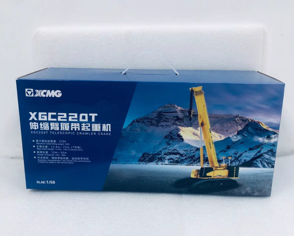 1:50 XCMG XGC220T TELESCOPIC CRAWLER CRANE Construction Machine Diecast Model