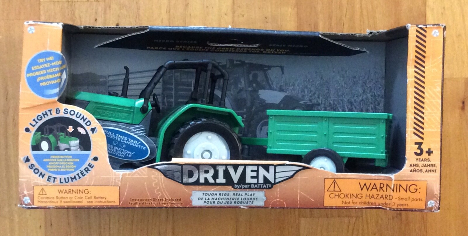 Driven Toy Farm Tractor With Trailer by Battat With Lights & Sound. Unopened