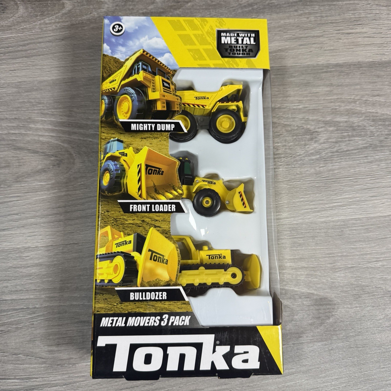 Tonka Metal Movers 3 Pack Dump Truck Front Loader Bulldozer Set Toy NWB