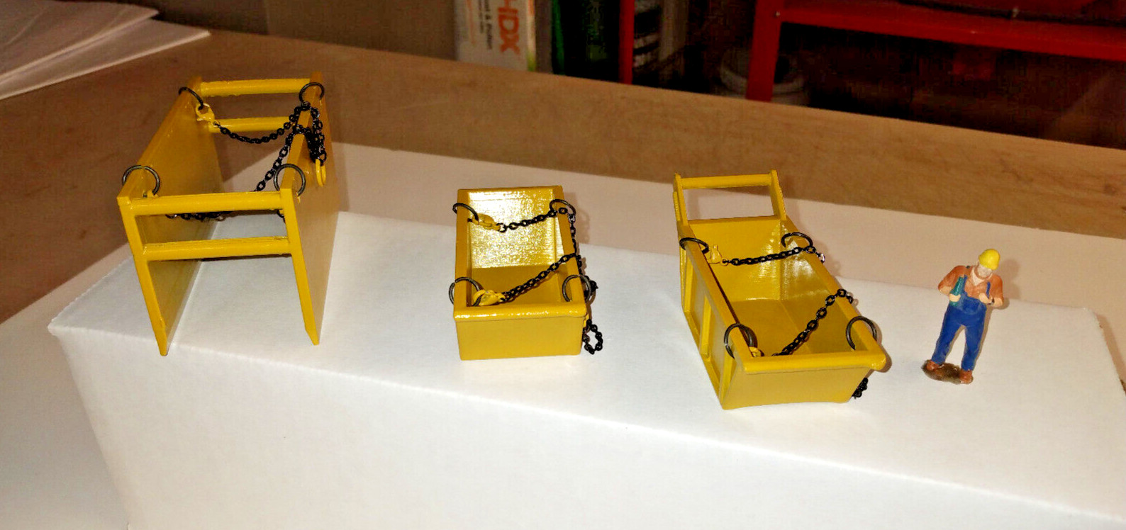 3D Trench, Bedding, Yard Box Set Metal Lift Slings Authentic New Cat Yellow 1/50