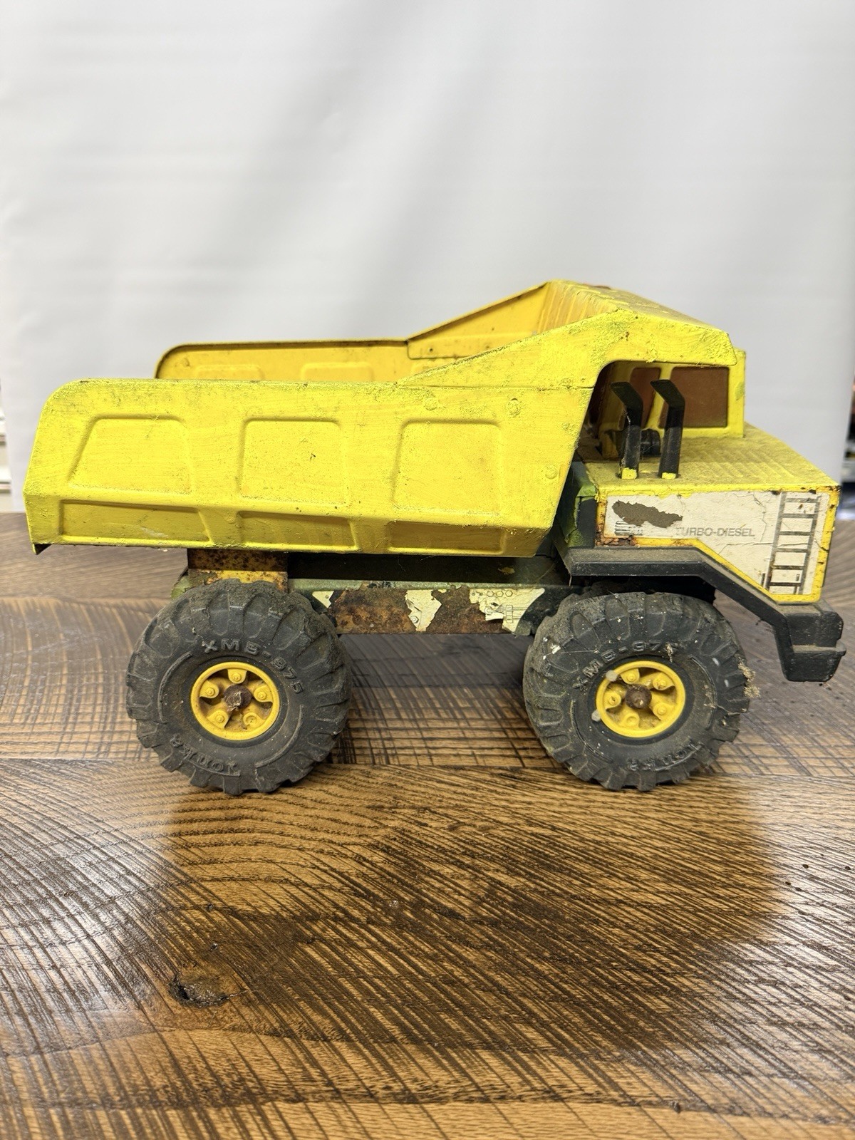 Vintage Tonka Turbo Diesel Dump Truck Pressed Steel Yellow Construction Toy