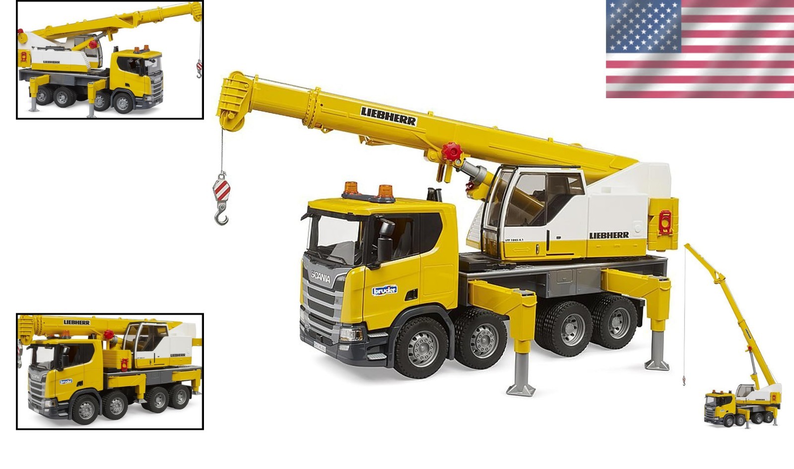 Scania Super 560R Crane Truck with Light & Sound – 51.2 Inch Boom, Fun for Kids