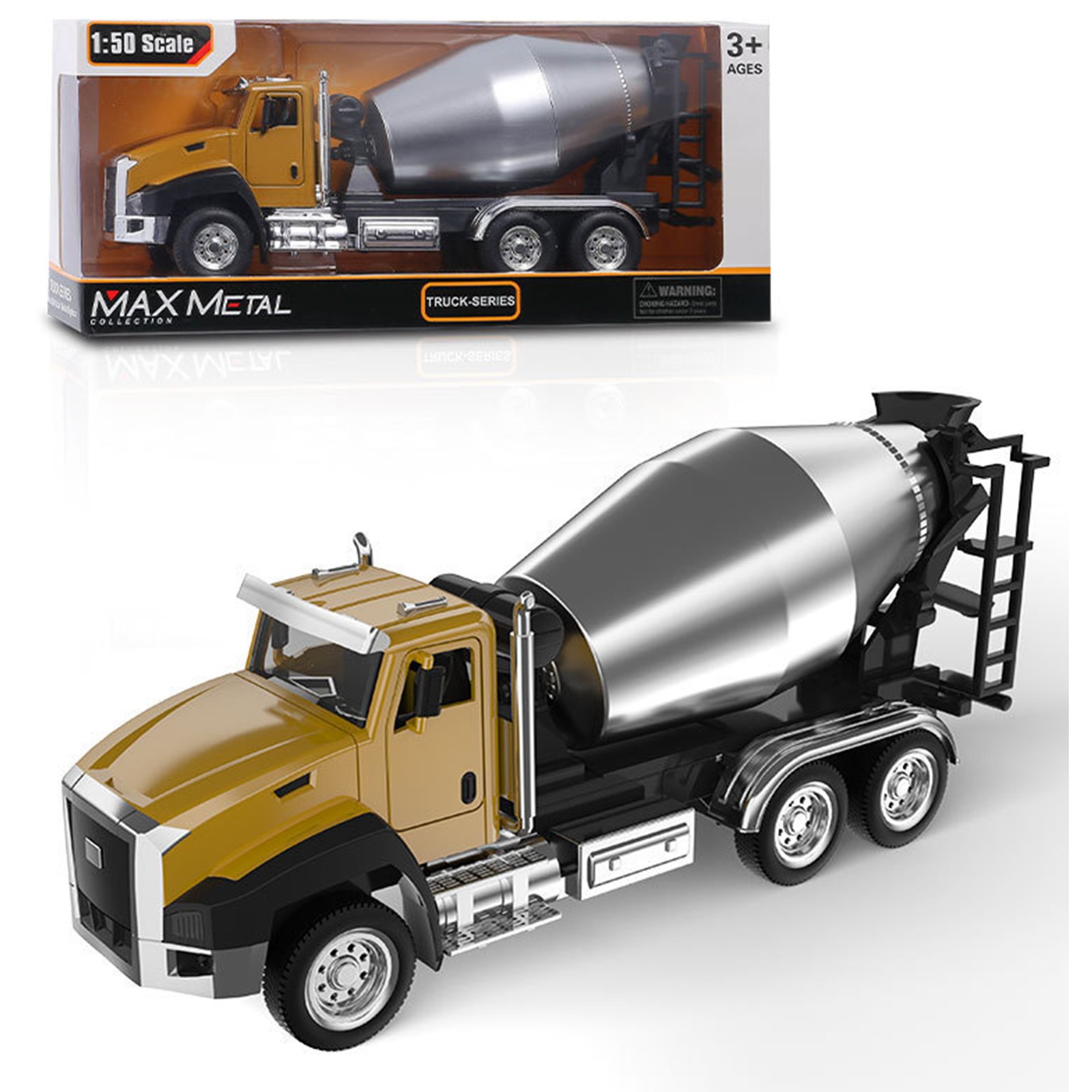 1:50 Cement Mixer Toy Truck Model Car Diecast Construction Toy Vehicle for Kids