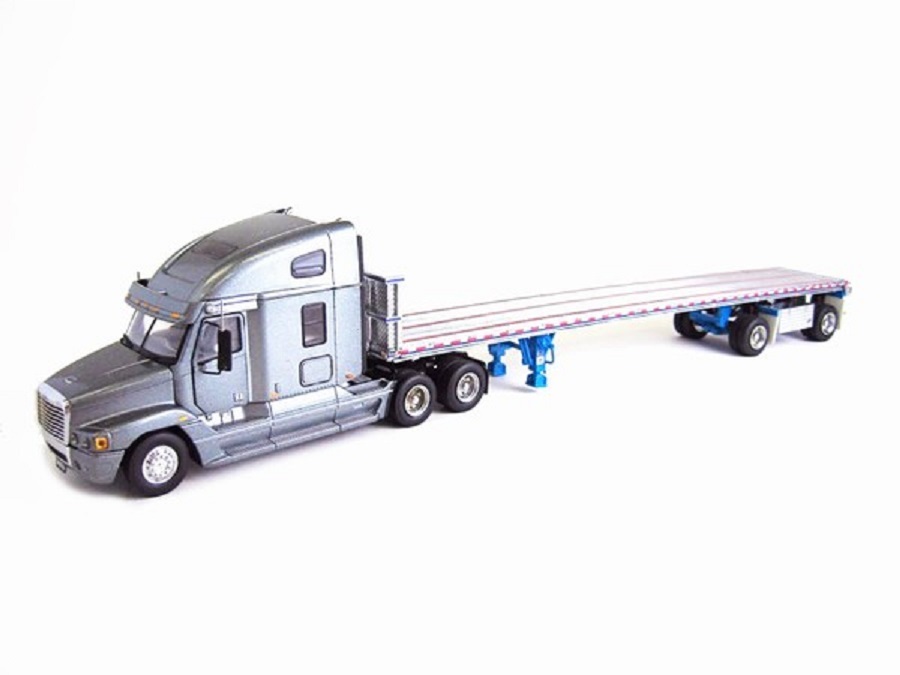 Freightliner Century Tractor w/ East Flat Bed Trailer “GRAY” 1/50 Sword #SW2062A