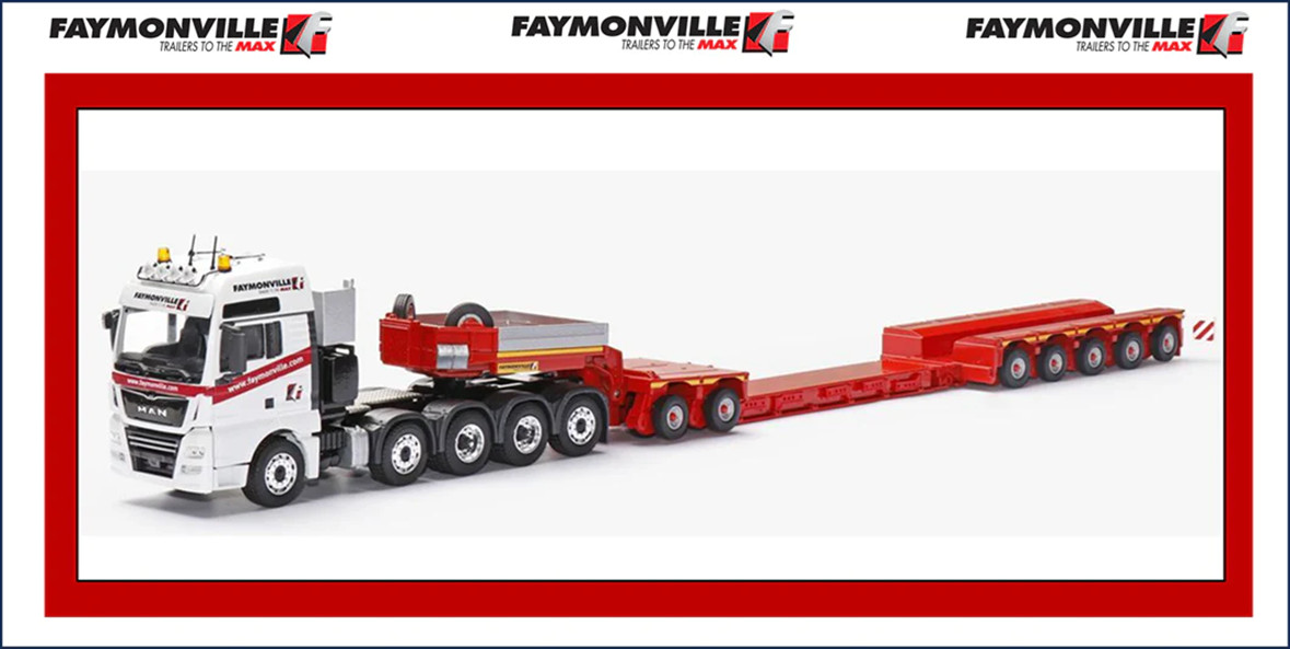 1/50 Conrad MAN TRACTOR + FAYMONVILLE VARIOMAX DROP DECK TRAILER – FREE SHIPPING