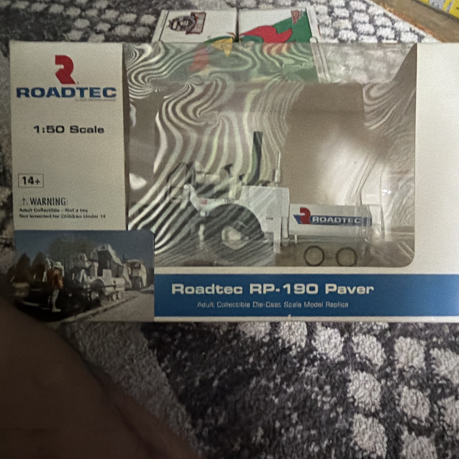 Roadtec RP-190 Paver 1:50 Scale White Diecast Model Replica MPN 584374