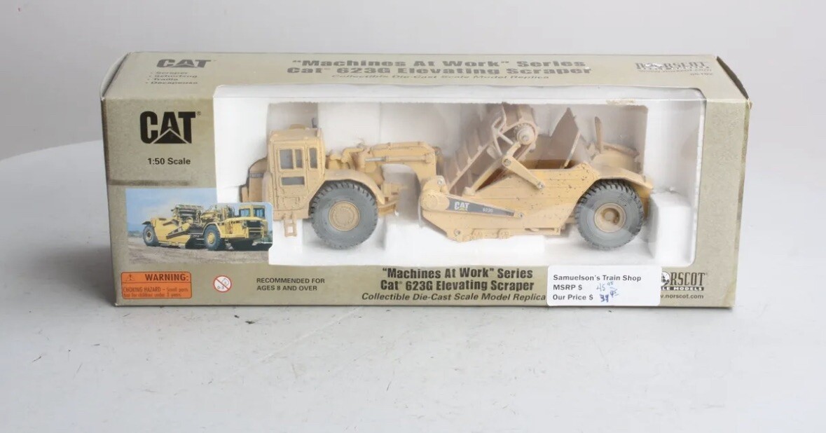 Norscot CAT 55182 1:50 Caterpillar 623G Weathered Elevating Scraper Construction