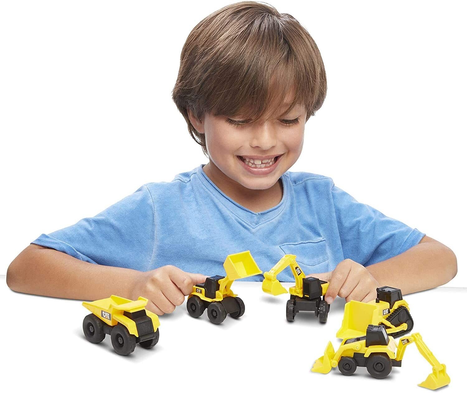 5 Caterpillar Equipment Construction Playset Excavator Bulldozer Backhoe Dump Tr