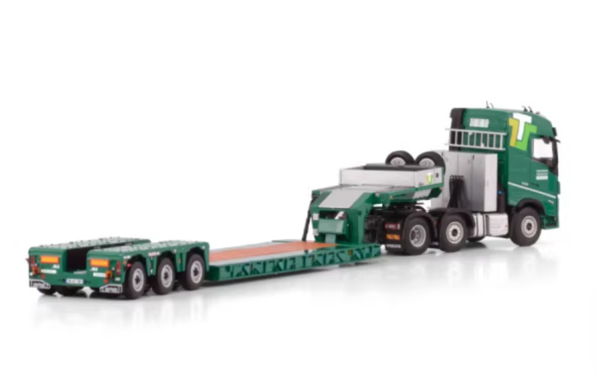 WSI 1:50 VOLVO FH5 6X2 THEVENON Euro Low Loader Flatbed Trailer Diecast Model