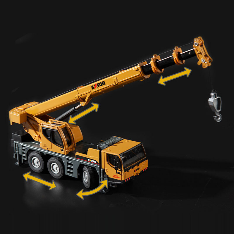 1:50 Crane Truck Construction Vehicle Model Diecast Metal Engineering Toy Gift