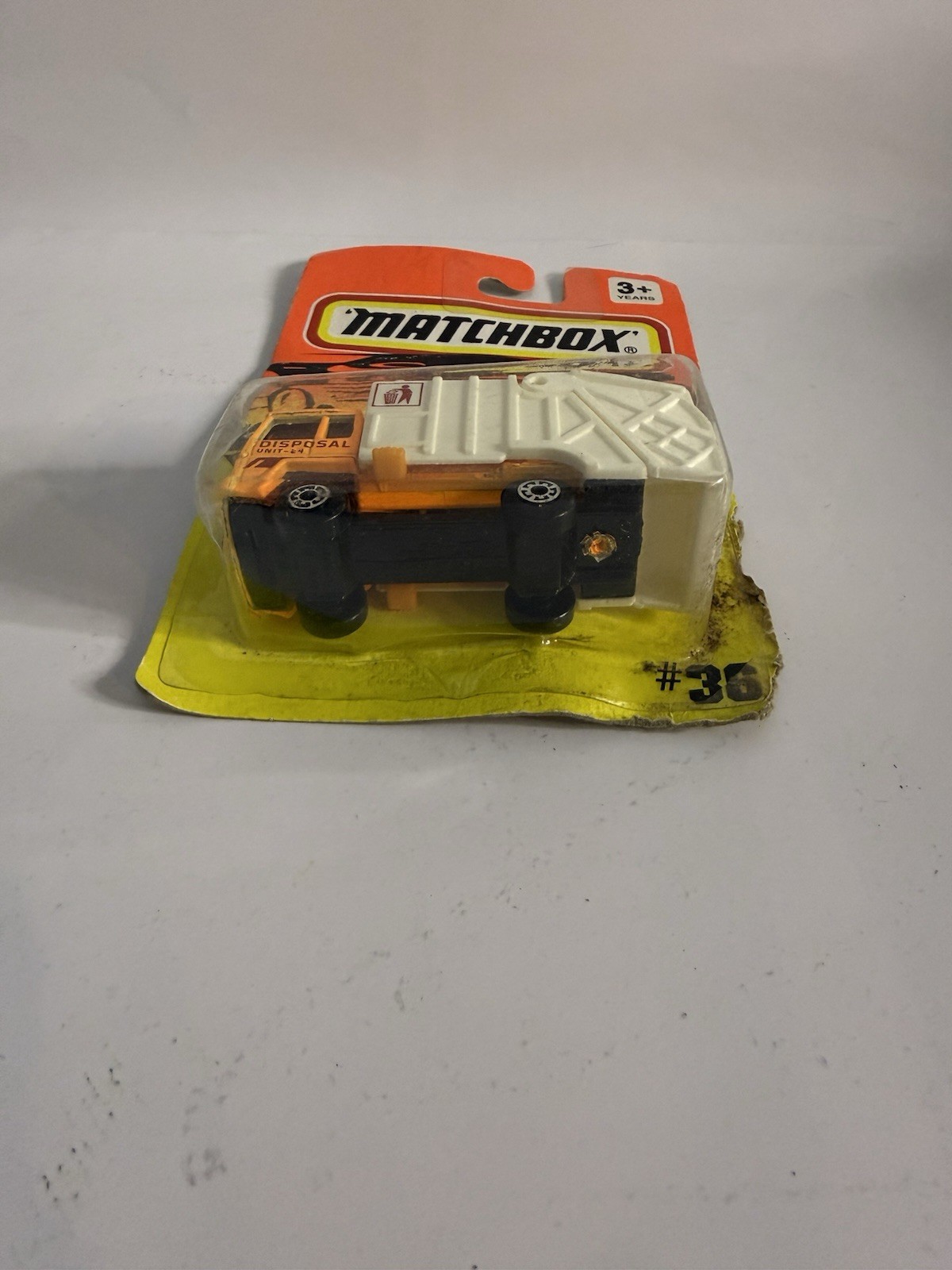 Matchbox REFUSE TRUCK #36 Sealed in Package 1993 Orange w/ White Dumper 258