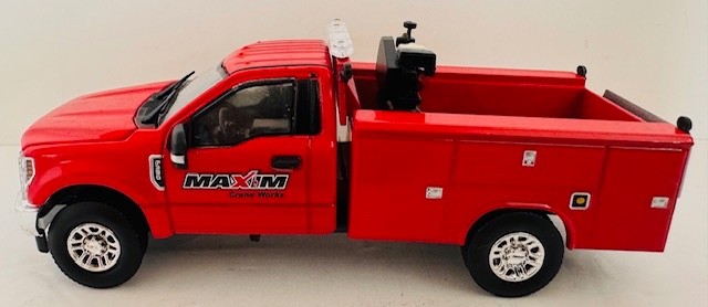 1:50 Ford F350 Road Service Truck Red Work Bed Custom Maxim Crane Decals