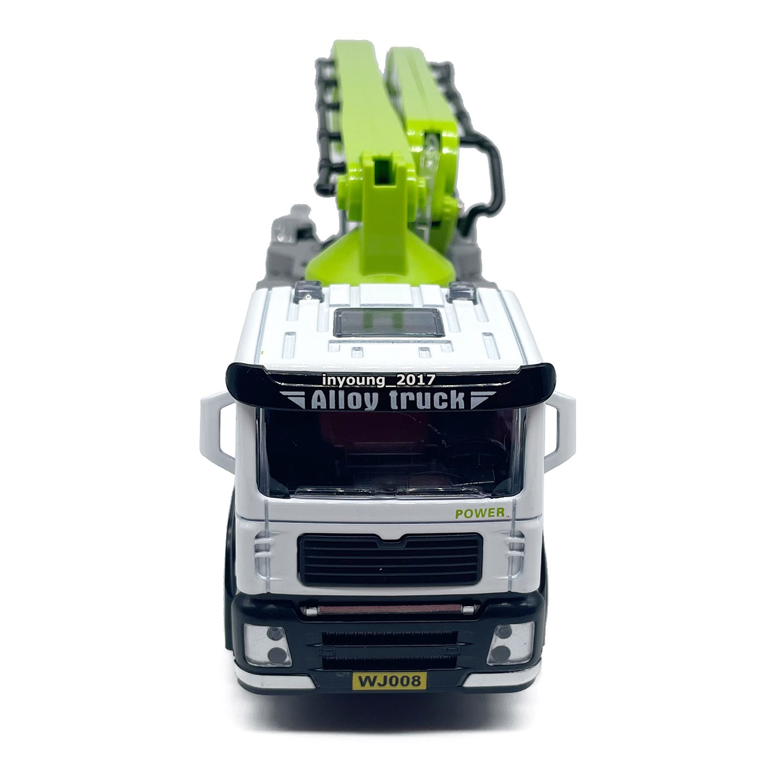 1:60 Concrete Pump Truck Toys for Boys Diecast Construction Vehicle Model White