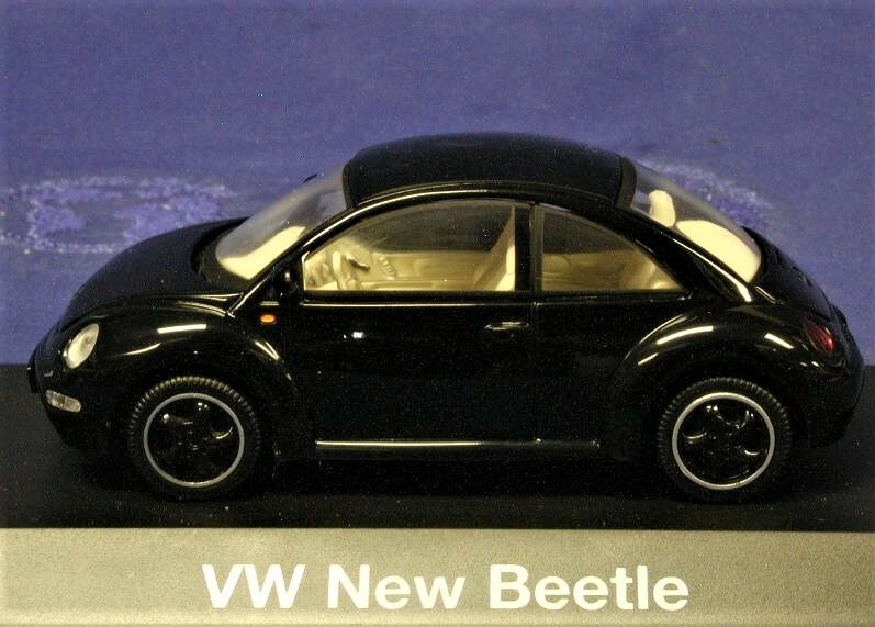 Schuco 4534 Volkswagen New Beetle – Black Magic 1/43 O Scale Die-cast MIB