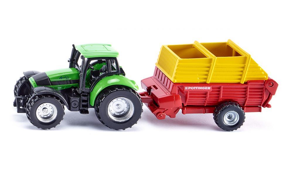 SIKU BLISTER PACK 1676 Agrotron Tractor / Poettinger Loader Wagon Die-cast Model
