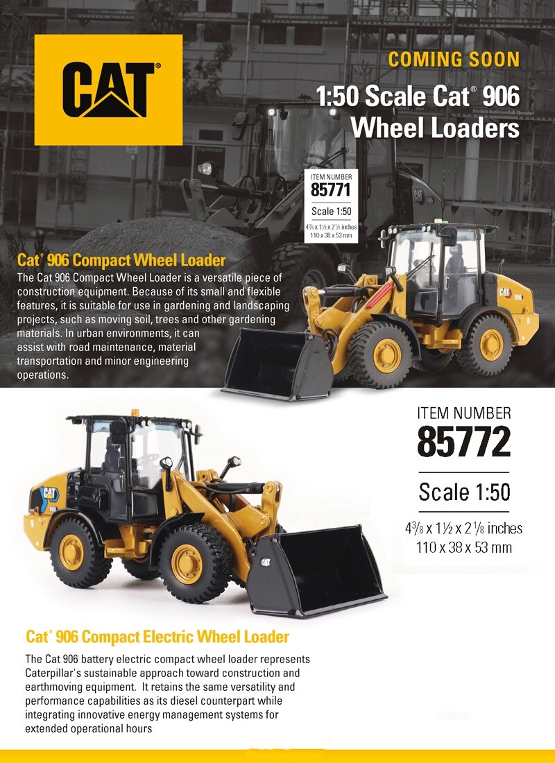 1:50 DM Cat 906 Compact Wheel Loader Construction Equipment Diecast Model