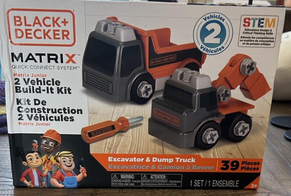Black + Decker Matrix Excavator & Dump Truck 39 Pieces New In Box