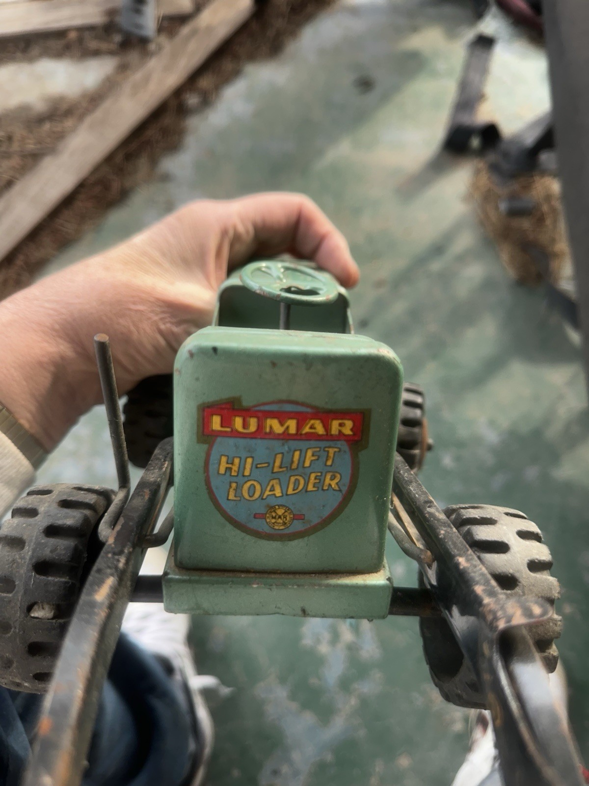 Vintage Marx Power Lumar Hi-Lift Loader Pressed Steel Toy