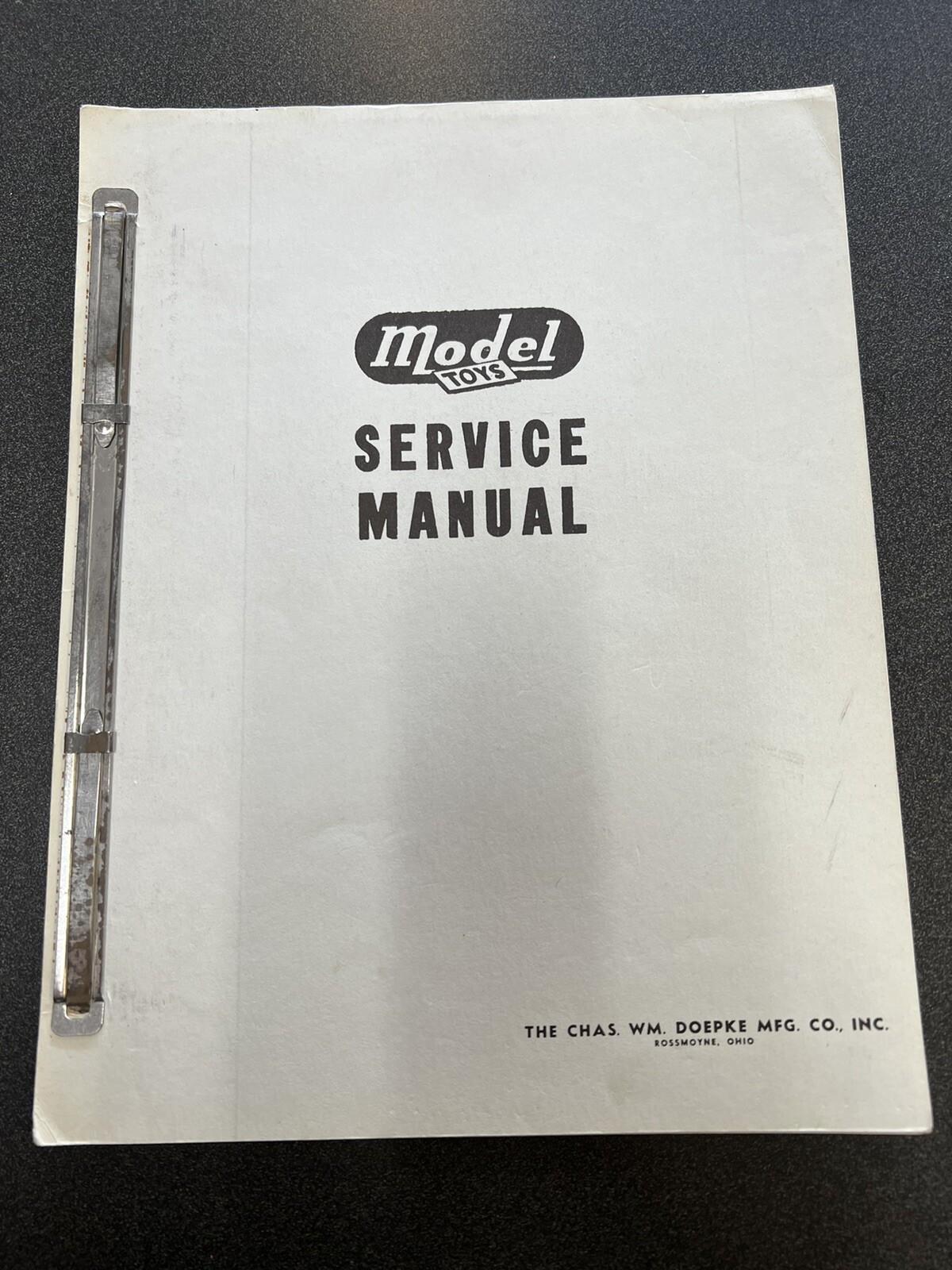 WH Doepke Model Toys Service Manual Vintage New Reproduction Manual