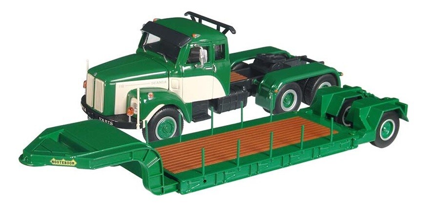 NZG 583-30 Scania LT110+ Nooteboom Lowboy Green/Beige 1/50 Die-cast MIB