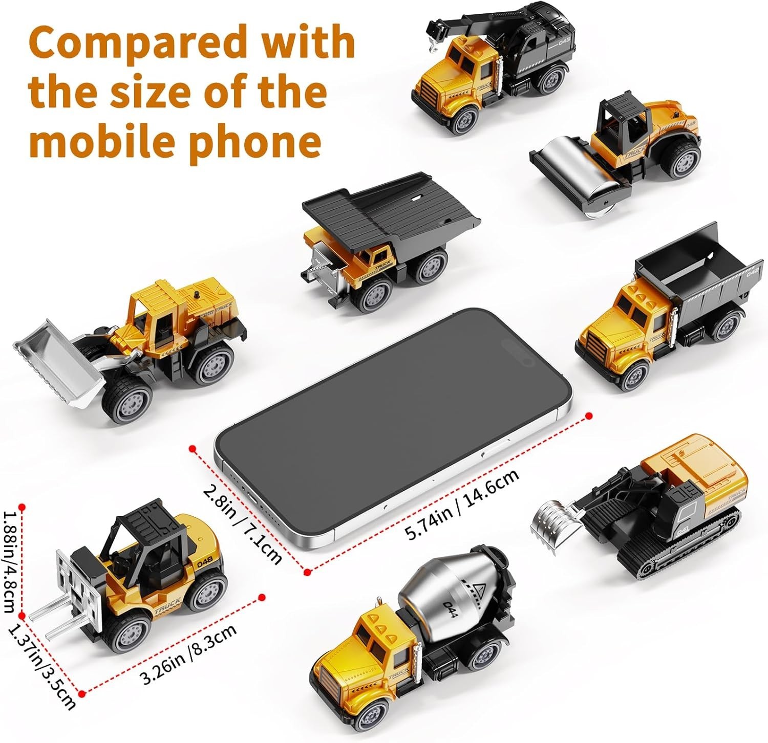 Alloy Mini Construction Vehicles Set – 8 Die-Cast Toys for Kids’ Imagination
