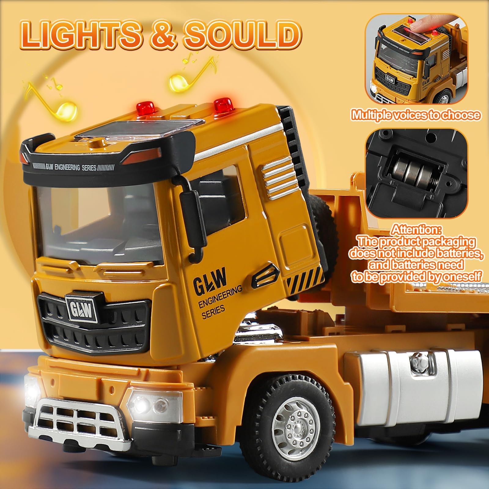 Construction Carrier Trucks Toy Set – Alloy Inertia Driving 1:40 & 1:55 Simul…