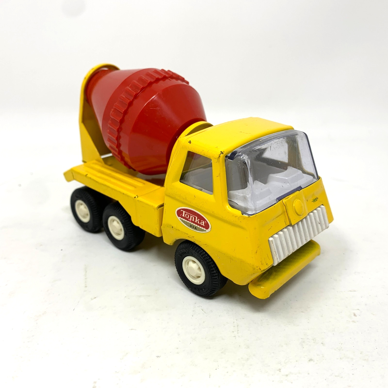 VTG 1970s 4.5″ Tonka Concrete Mixer Steel Metal Toy Red Plastic Drum