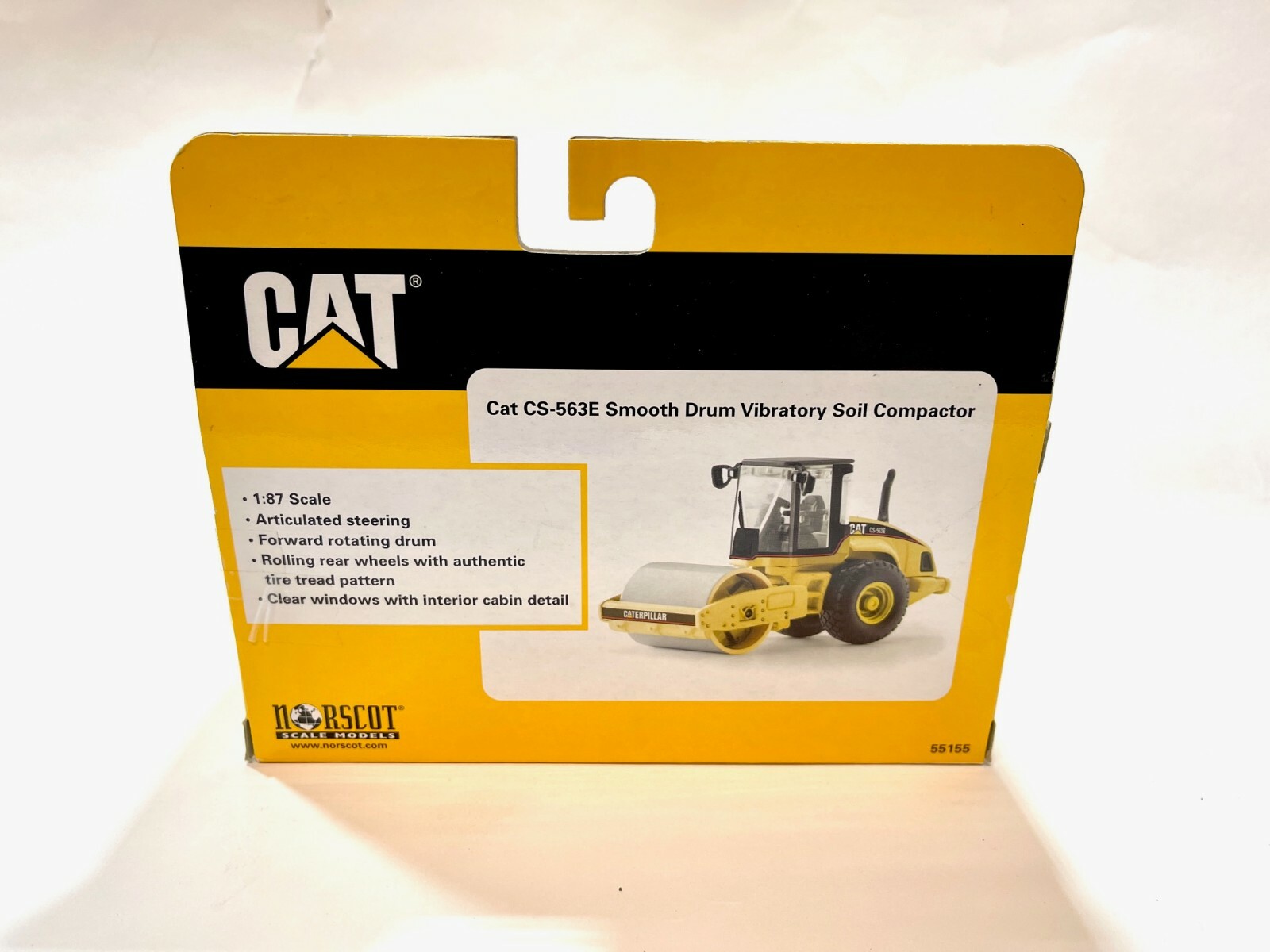 1:87 Scale Norscot CAT CS-563E Smooth Drum Vibratory Soil Compactor Caterpillar