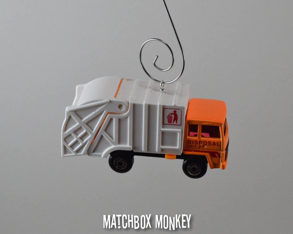 Orange Garbage Trash Refuse Truck Custom Christmas Ornament Waste Management