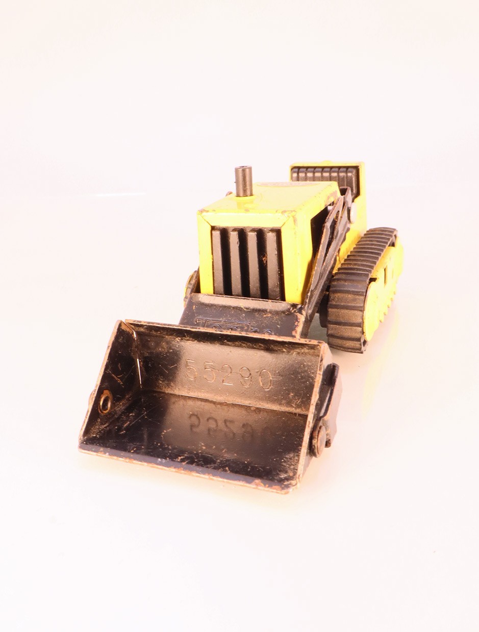 Vintage 70s Tonka Mini Tracked Front End Loader Yellow Metal Toy Tractor