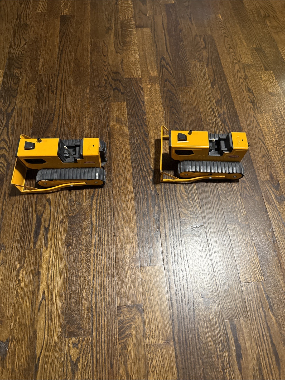 1960s TONKA Giant Bulldozer Vintage Orange Completely Functional – LOT OF TWO
