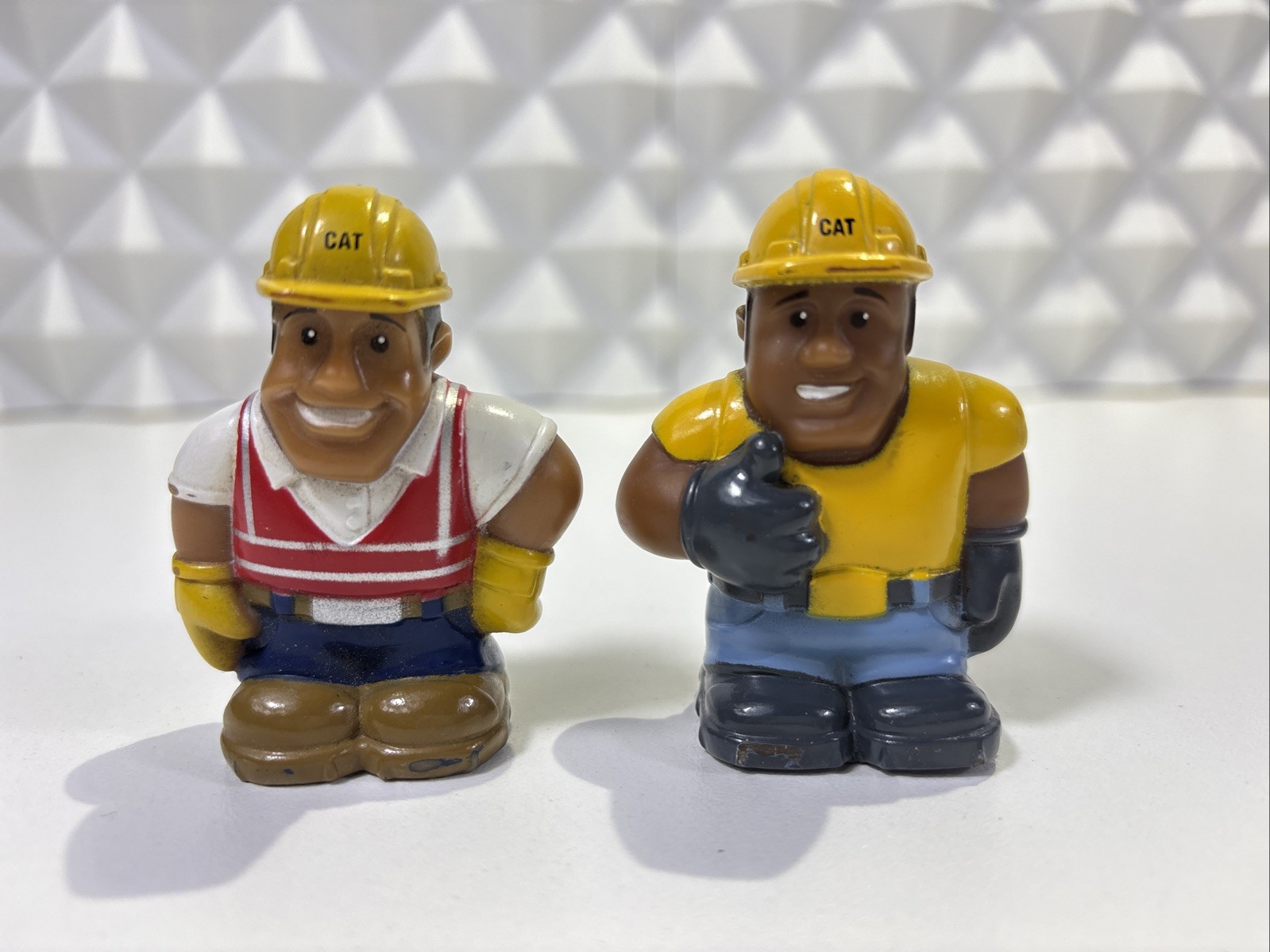 2 Cat Caterpillar Construction Worker Figures 2.5″