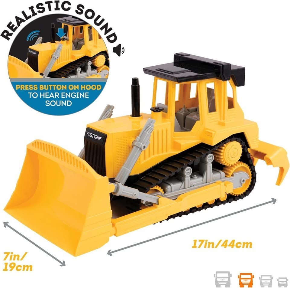 DRIVEN BY BATTAT 17″ BULLDOZER HEAVY DUTY CONSTRUCTION VEHICLE TOY TRUCK 1:16!!