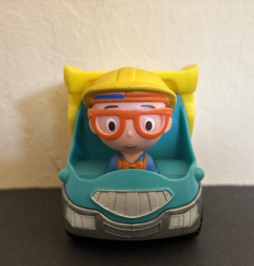 Blippi Dump Truck Figure Toy Small Plastic Construction Vehicle Yellow Teal Kids